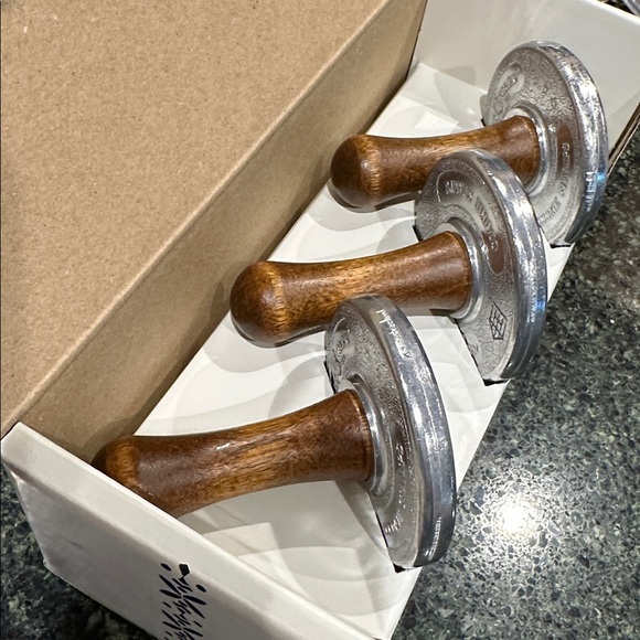 Magnolia Hearth and Hand Holiday Cookie Stamp Set of 3 with Wooden Handles new - Picture 6 of 6